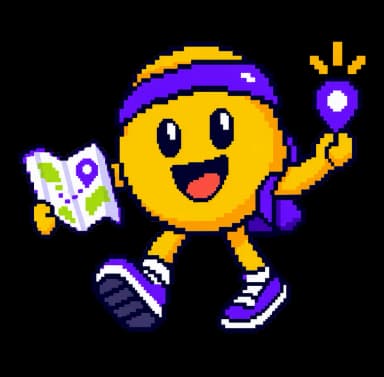 Mascote Moovmoji explorando opções de atividade física