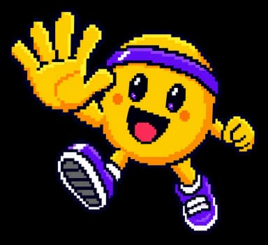 Mascote Moovmoji comemorando com amigos