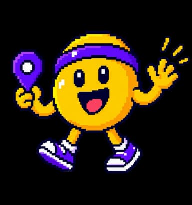 Mascote Moovmoji apresentando uma parceria